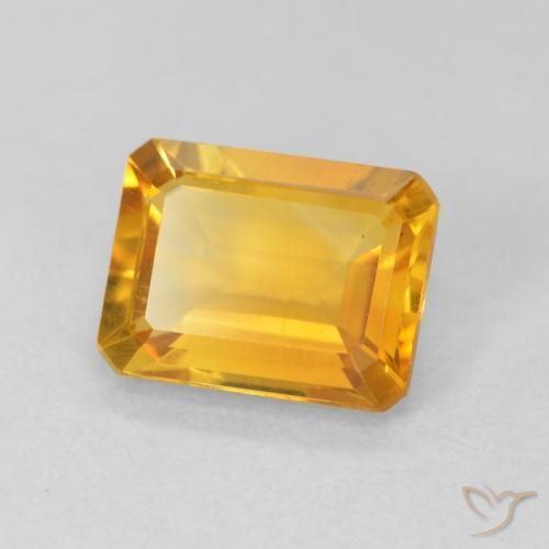 Citrino Naranja dorado natural de 1.40 ct, Corte Octágono / Esmeralda, VVS-VS
