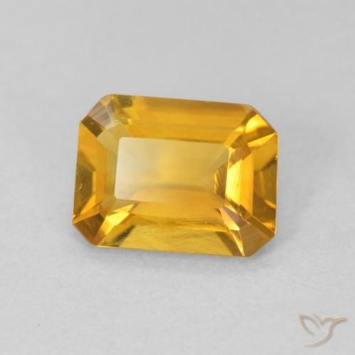 Citrino Medium Light Orange-Gold natural de 1.13 ct, Corte Octágono / Esmeralda, VVS-VS