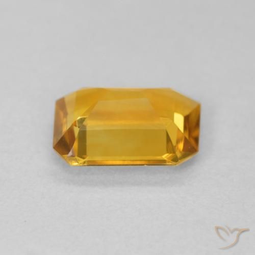 Citrino Medium Light Orange-Gold natural de 1.13 ct, Corte Octágono / Esmeralda, VVS-VS