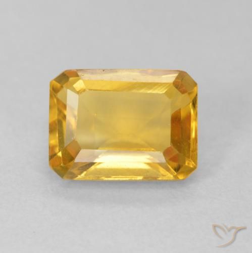 1.62ct Natural Medium Light Orange-Gold Citrino, corte esmeralda, VVS-VS