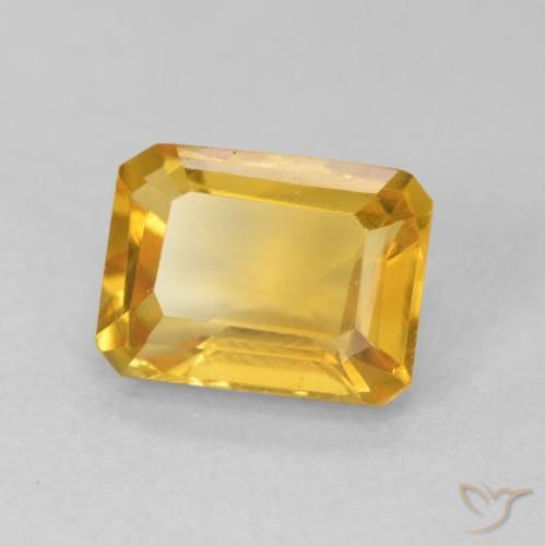 Citrino Medium Light Orange-Gold natural de 1.62 ct, Corte Octágono / Esmeralda, VVS-VS