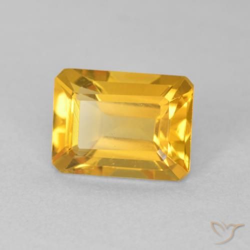 Citrino Dorado naranja natural de 1.35 ct, Corte Octágono / Esmeralda, VVS-VS