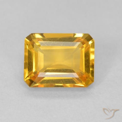 1.52ct Natural Dorado naranja Citrino, corte esmeralda, VVS-VS