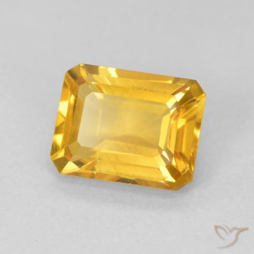 Citrino Dorado naranja natural de 1.52 ct, Corte Octágono / Esmeralda, VVS-VS