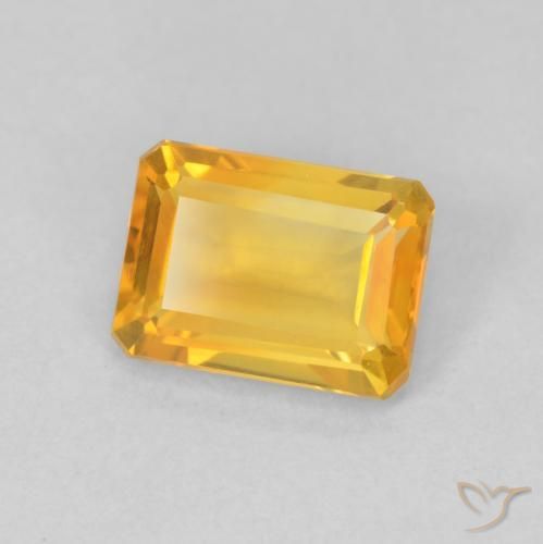 Citrino Medium Light Orange-Gold natural de 1.26 ct, Corte Octágono / Esmeralda, VVS-VS