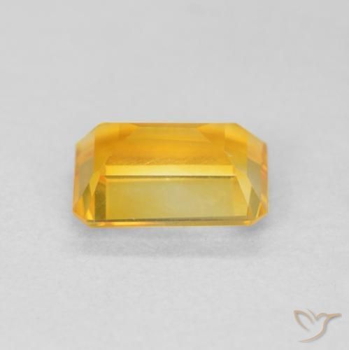 Citrino Medium Light Orange-Gold natural de 1.26 ct, Corte Octágono / Esmeralda, VVS-VS
