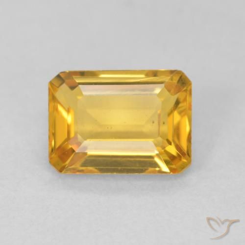 1.43ct Natural Dorado naranja Citrino, corte esmeralda, VVS-VS
