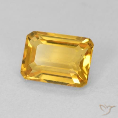 Citrino Dorado naranja natural de 1.43 ct, Corte Octágono / Esmeralda, VVS-VS