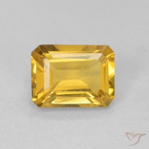 1.29ct Natural Dorado Citrino, corte esmeralda, VVS-VS