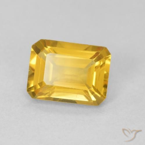 Citrino Dorado natural de 1.29 ct, Corte Octágono / Esmeralda, VVS-VS