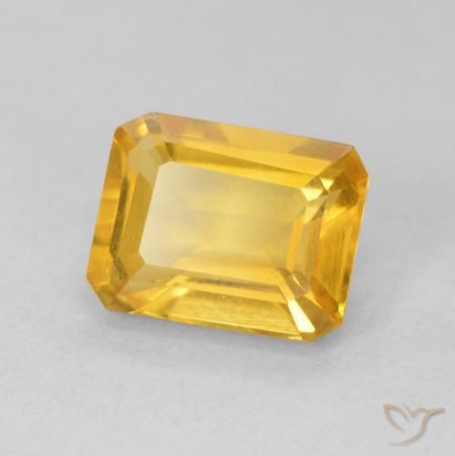 Citrino Dorado claro natural de 1.64 ct, Corte Octágono / Esmeralda, VVS-VS