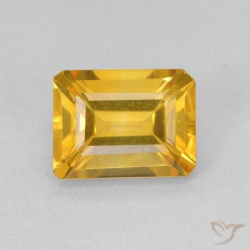 1.60ct Natural Naranja dorado intenso Citrino, corte esmeralda, VVS-VS