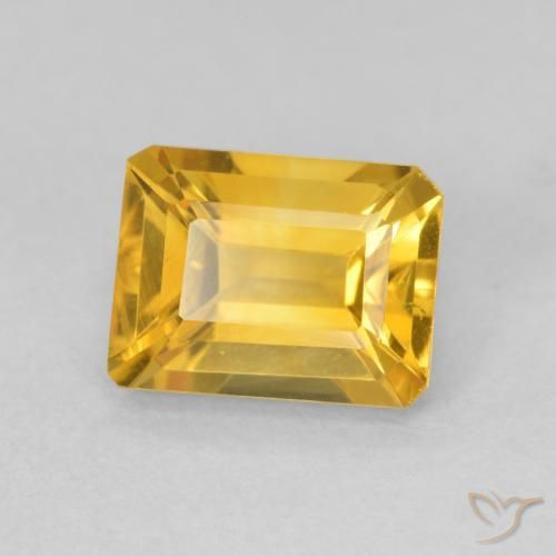 Citrino Naranja dorado intenso natural de 1.60 ct, Corte Octágono / Esmeralda, VVS-VS