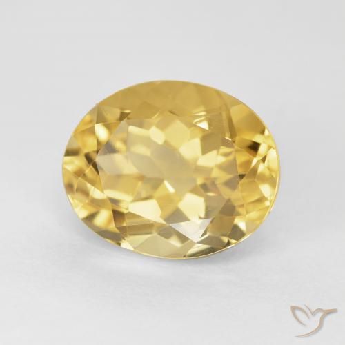Citrino Dorado medio natural de 4.86 ct, Ovalada, VVS-VS