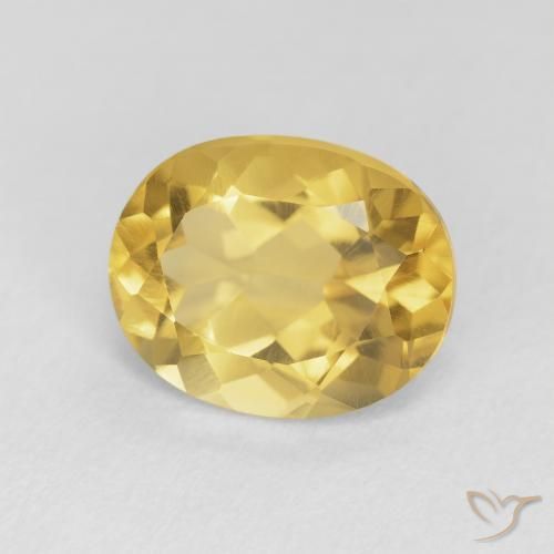 Citrino Dorado medio natural de 4.09 ct, Ovalada, VVS-VS