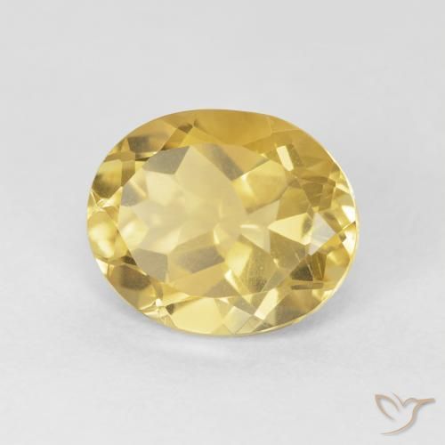 Citrino Dorado medio natural de 4.08 ct, Ovalada, VVS-VS