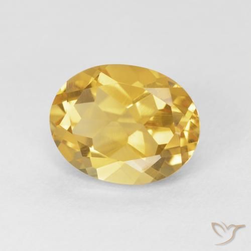 Citrino Dorado medio natural de 3.88 ct, Ovalada, VVS-VS