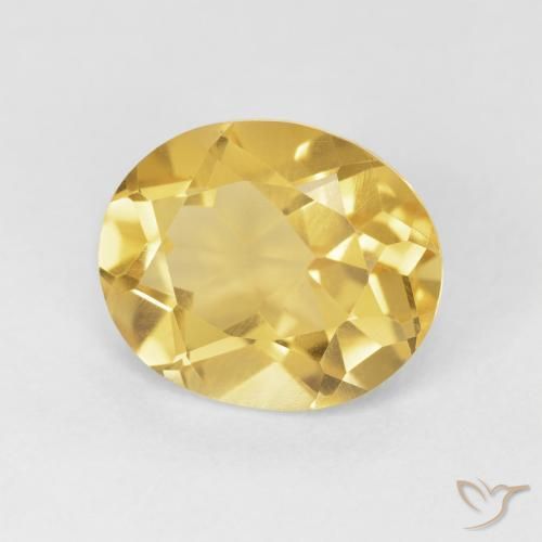 Citrino Dorado medio natural de 4.39 ct, Ovalada, VVS-VS