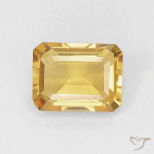 1.68ct Natural Dorado intenso Citrino, corte esmeralda, VVS-VS