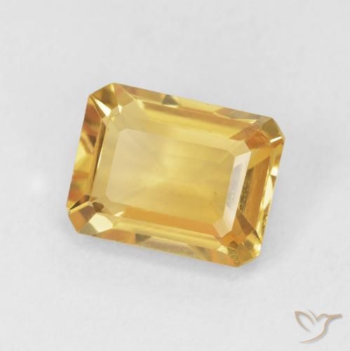 Citrino Dorado intenso natural de 1.68 ct, Corte Octágono / Esmeralda, VVS-VS