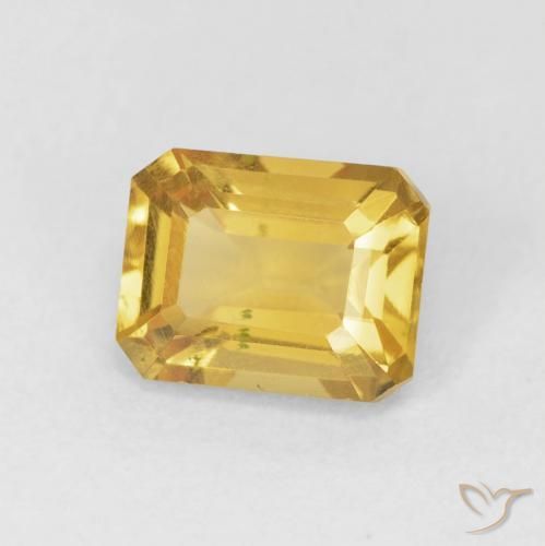 Citrino Dorado natural de 1.63 ct, Corte Octágono / Esmeralda, VVS-VS