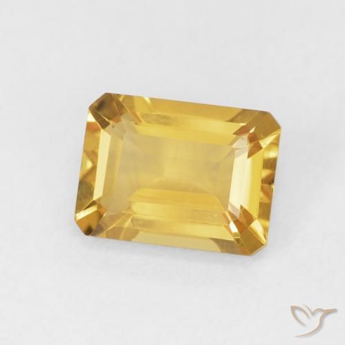 Citrino Dorado natural de 1.52 ct, Corte Octágono / Esmeralda, VVS-VS