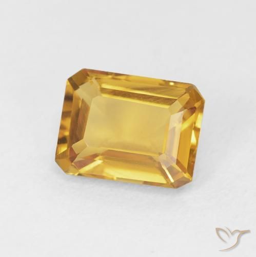 Citrino Medium Light Orange-Gold natural de 1.44 ct, Corte Octágono / Esmeralda, VVS-VS