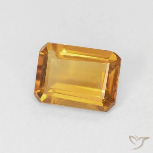 Citrino Dorado naranja natural de 1.18 ct, Corte Octágono / Esmeralda, VS
