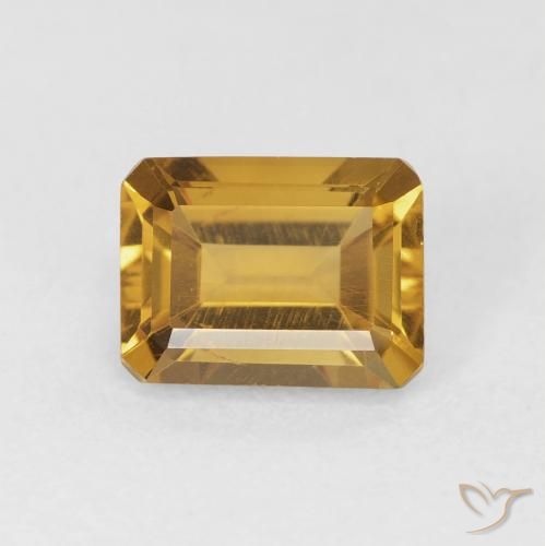 1.54ct Natural Dorado intenso Citrino, corte esmeralda, VS