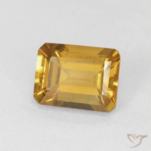 Citrino Dorado intenso natural de 1.54 ct, Corte Octágono / Esmeralda, VS