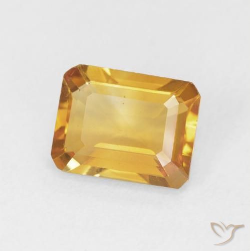 Citrino Dorado-naranja medio natural de 1.42 ct, Corte Octágono / Esmeralda, VVS-VS