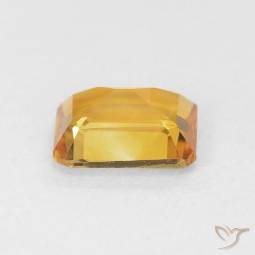 Citrino Dorado-naranja medio natural de 1.42 ct, Corte Octágono / Esmeralda, VVS-VS