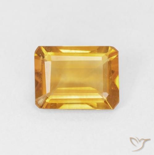1.15ct Natural Naranja dorado Citrino, corte esmeralda, VS