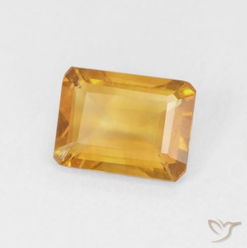 Citrino Naranja dorado natural de 1.15 ct, Corte Octágono / Esmeralda, VS