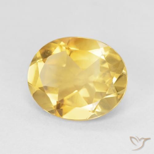 Citrino Dorado medio natural de 4.13 ct, Ovalada, VVS-VS