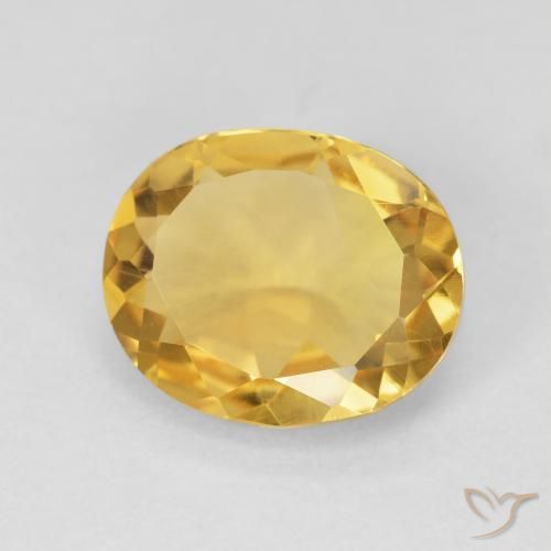 Citrino Dorado medio natural de 3.98 ct, Ovalada, VVS-VS
