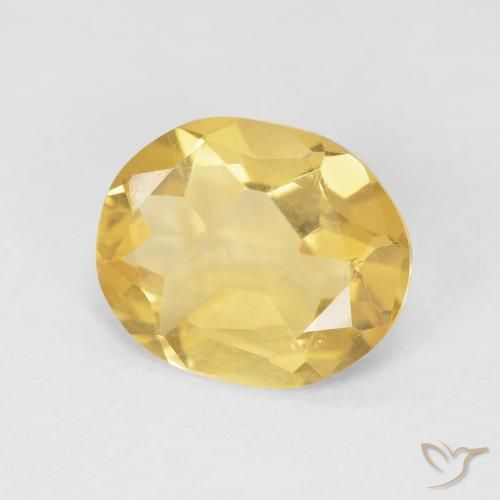 Citrino Dorado medio natural de 2.96 ct, Ovalada, VVS-VS