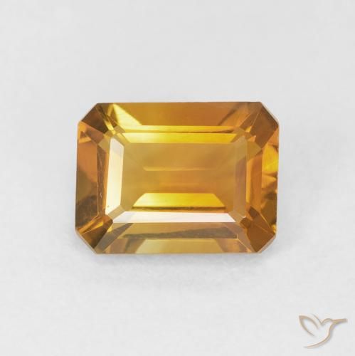 1.47ct Natural Dorado naranja Citrino, corte esmeralda, VVS