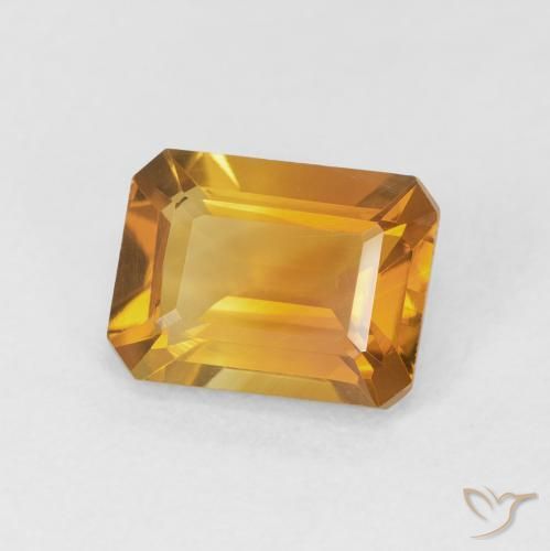 Citrino Dorado naranja natural de 1.47 ct, Corte Octágono / Esmeralda, VVS
