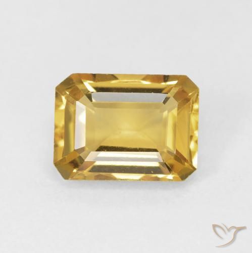 1.53ct Natural Dorado Citrino, corte esmeralda, VVS