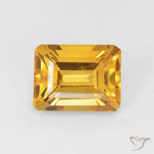 1.82ct Natural Dorado medio Citrino, corte esmeralda, VVS-VS