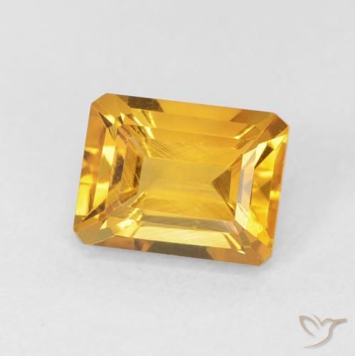 Citrino Dorado medio natural de 1.82 ct, Corte Octágono / Esmeralda, VVS-VS