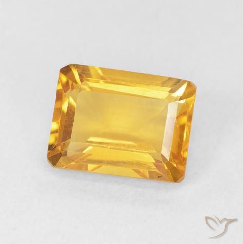 Citrino Dorado natural de 1.74 ct, Corte Octágono / Esmeralda, VVS-VS