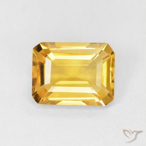 1.40ct Natural Dorado Citrino, corte esmeralda, VVS-VS