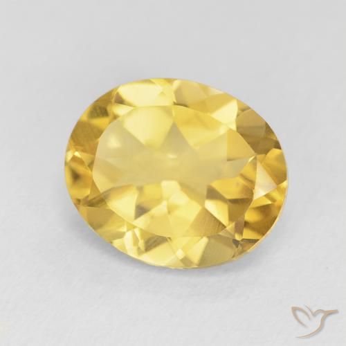 Citrino Dorado medio natural de 4.19 ct, Ovalada, VVS-VS