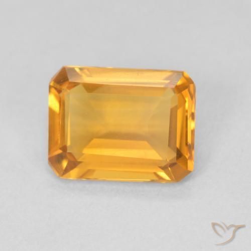 Citrino Dorado naranja natural de 1.07 ct, Corte Octágono / Esmeralda, VVS-VS