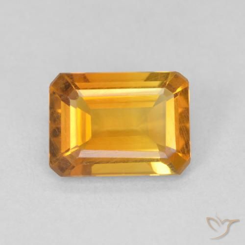 1.13ct Natural Naranja medio Citrino, corte esmeralda, VVS-VS