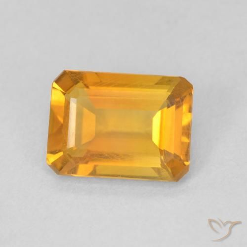 Citrino Naranja medio natural de 1.13 ct, Corte Octágono / Esmeralda, VVS-VS