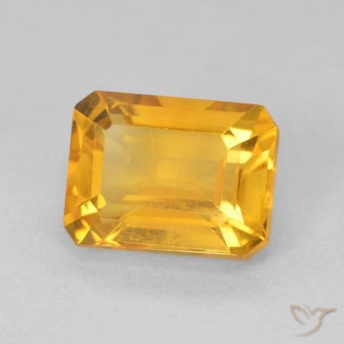 Citrino Naranja medio natural de 1.72 ct, Corte Octágono / Esmeralda, VVS-VS
