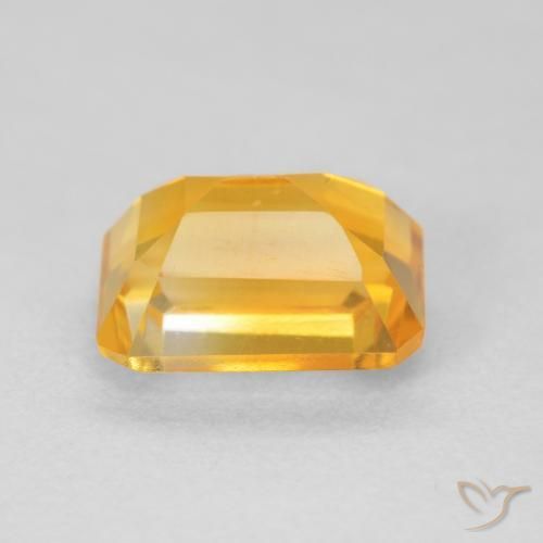 Citrino Naranja medio natural de 1.72 ct, Corte Octágono / Esmeralda, VVS-VS